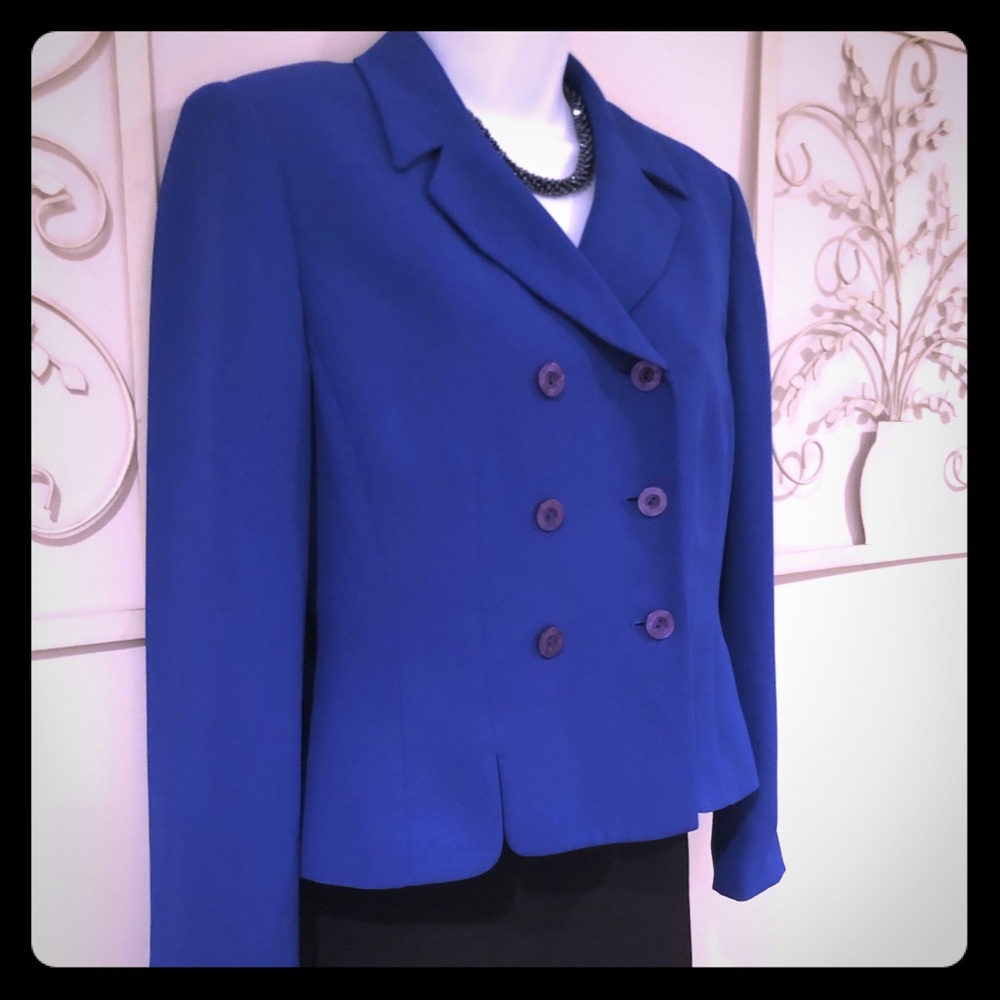 Le Suit Royal Blue Suit Blazer Size 6